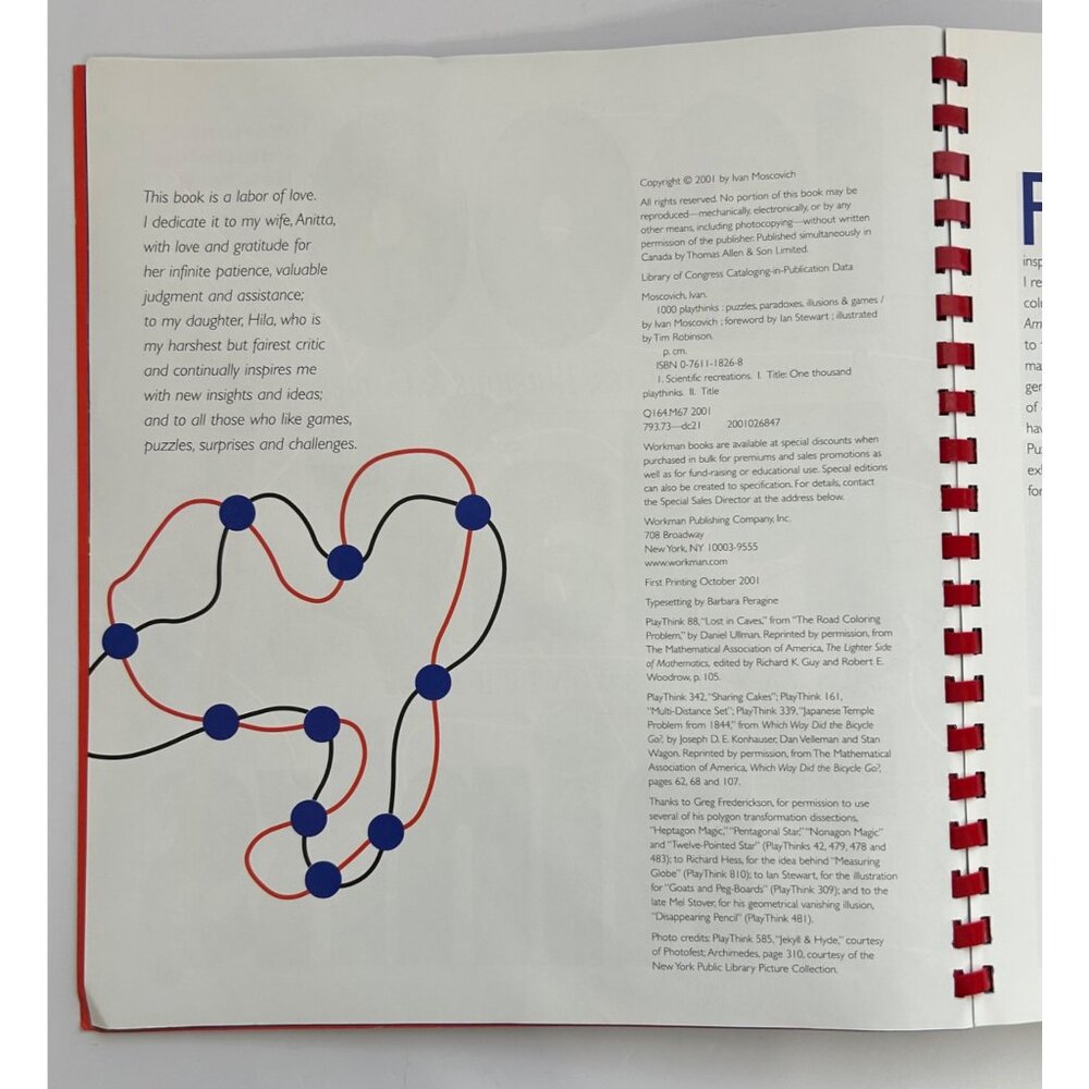 1000 Play Thinks Puzzles Paradoxes Illusions & Games Ivan Moscovich Softcover - Picture 3 of 8